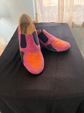 Vaneli Sport Colorblock Slip on Pink Orange Mesh Comfort Shoes Women 7.5
